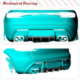 Real Carbon Fiber Rear Bumper Diffuser Lip Spoiler  for Porsche Macan 2022 2023 GTS Sport Utility Car Rear Diffuser Lip Car Part