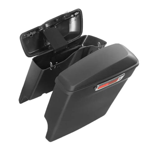 Motorcycle 5" Stretched Extended Saddlebags Saddle Bags For Harley Touring Road King Road Glide Street Glide 2014-2024