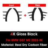 Real Dry Carbon Fiber Front/Rear Bumper Side Fender Trim Cover MP Style Side Spats Canards Body Kits for BMW M2 G87 2023-IN