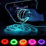 3M/5M Car Interior Led Decorative Lamp EL Wiring Neon Strip For Auto DIY Flexible Ambient Light Party Atmosphere Diode