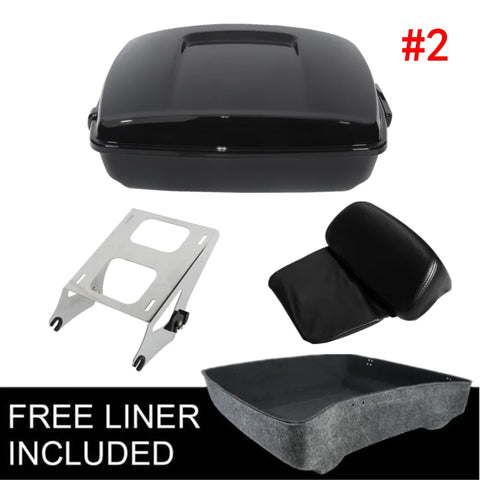 Motorcycle 10.7 Chopped Tour Pack Trunk Backrest Mount Rack Luggage For Harley Tour Pak Touring Road King Electra Street Glide