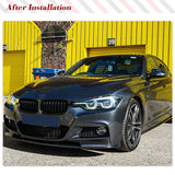 For BMW 3 Series F30 F31 M Sport 2013 - 2017 Car Front Bumper Lip Spoiler Winglets Splitters Carbon Fiber / ABS Black