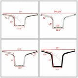 Motorcycle 10"/12"/14"/16"/18'' Rise 1-1/4" Ape Hanger Bar Handlebar FAT Handlebars For Harley Softail Sportster XL FLST FXST