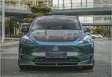 For Tesla Model Y 2021 2022 2023 Front Bumper Lip Splitters Cup Flaps Cover Real Carbon Fiber