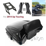 09 Up Black Latches Razor Tail Luggage Top Box Tour Pak Pack Backrest for Harley Davidson Street Glide Ultra Electra CVO