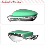 For Honda Civic 10th 2016-2018 DRY Carbon Fiber Car Rearview Side Mirror Cover Shell Cap Exterior Sticker Rear View Case Trim