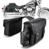PU Leather Motorcycle Saddlebags For Harley Davidson Sportster Outing Waterproof Motorbike Luggage Storage Side Bags