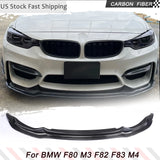 Car Front Bumper Lip for BMW F80 M3 F82 F83 M4 2014-2019 Carbon Fiber Front Chin Spoiler Splitter Protector Racing Body Kits