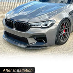 Car Front Bumber Lip Spoiler for BMW 5 Series F90 M5 Sedan 4-Door 2021 2022 Racing Front Lip Chin Apron Body Kit Carbon Fiber