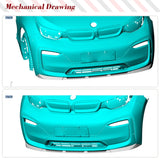Car Front  Bumper Lip Spoiler for BMW i3 I01 Hatchback I3 2018 - 2020 Carbon Fiber Front Bumper Lip Chin Spoiler Car Body Kits