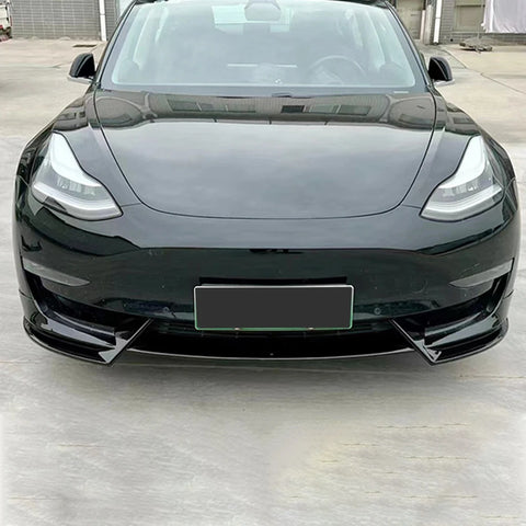 For Tesla Model 3 2019 2020 2021 2022 2023 Car Front Bumper Splitter Lip Chin Spoiler Body Kit Diffuser Protector Guard