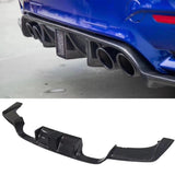 Carbon Fiber Car Rear Bumper Diffuser Lip Spoiler For BMW F80 M3 F82 F83 M4 2014 - 2019 With Middle Light Rear Bumper Diffuser