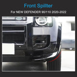 Bumpers For Land Rover Defender 90 110 2020-2023 Front Bumper Air Deflector Lip Spoiler Black ABS Car Accessories