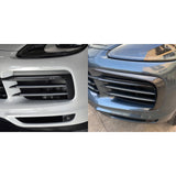 For Porsche Cayenne 9Y0 9YA 2018-2023 Real Dry Carbon Fiber Front Bumper Lip Spoiler Panel Cover Car Retrofitting Accessories