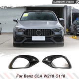 Front Bumper Splitters for Mercedes-Benz CLA Class W118 C118 AMG CLA35 CLA45 2020-2022 Carbon Fiber Front Air Vent Outlet Cover