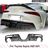 Carbon Fiber Rear Bumper Diffuser for Toyota Supra A90 A91 2019-2022 Coupe 2-Door Lower Bumper Lip Spoiler Valance Protector