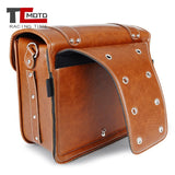 Motorcycle Synthetic Leather Saddle Bag Luggage Brown Side Tool Bag for Harley Sportster for Honda Suzuki Kawasaki Yamaha