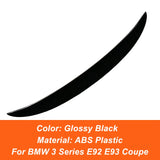 For BMW 3 Series E92 E93 2 Door Coupe 320i 330i 06-13 MP Style ABS Rear Trunk Lid Ducktail Lip Car Spoiler Wings Accessories