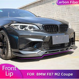 Carbon Fiber Front Bumper Lip Spoiler for BMW F87 M2 Coupe 2-Door 2016 2017 Car Racing Front Lip Chin Apron Protector Body Kits