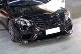 Carbon Fiber Front Bumper Lip Chin Spoiler Car Accessories for Benz S Class W222 S63 S65 AMG 2018 2019 Auto Parts Styling FRP