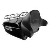Motorcycle 13.7" King Pack Trunk w/ Rack Backrest For Harley Touring Tour Pak Street Electra Road Glide 2014-2022 2019 2018