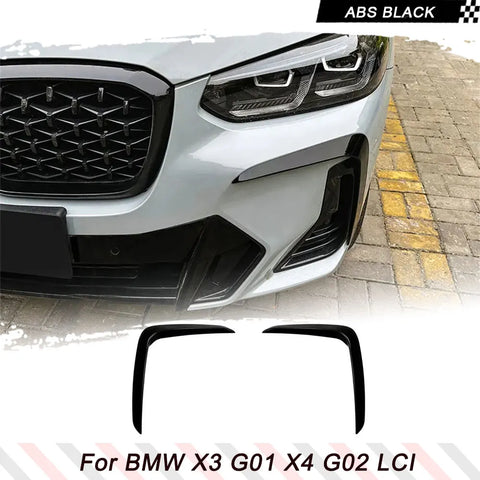 Car Front Canards For Bmw X3 G0 ix3 2021-2023 X4 G02 Lci Front Body Kits Splitter Car Fog Lamp Trim Cover
