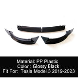 For Tesla Model 3 2019 2020 2021 2022 2023 Car Front Bumper Splitter Lip Chin Spoiler Body Kit Diffuser Protector Guard