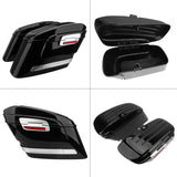 Saddlebag Side Tool Box Motorcycle Universal W/Taillight Luggage Hard Case Trunk For Harley For Honda For Yamaha For Suzuki