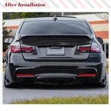 Car Rear Canards for BMW 3 Series F30 M Sport  2012-2018 Carbon Fiber Spoiler Rear Splitters Bumper Flaps Bumper Aprons