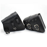 For Honda Suzuki Harley Sportster XL 883 XL1200 Black PU Leather Saddle Bag Motorcycle Luggage Left Right Side Tool Bag