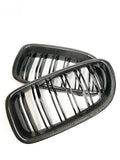 F10 Double Slats/M Color Z Real Carbon Fiber Front Bumper Double Grille Suitable for BMW 5 Series F10 F11 F18 M5 2010-2016