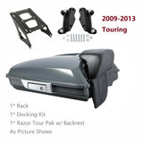 Grey Touring Razor Tour Pak Pack Tail box Luggage Rack Docking Kit for Harley 09 Up Road King Street Glide Ultra Electra CVO