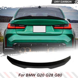 Dry Carbon Fiber Car Trunk Spoiler for BMW 3Series G20 G28 G80 M3 320i 330i Rear Boot Wing HighKick Spoiler P Style 2018-2023