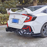 Rear Diffuser Rear R Style Spoiler for Honda Civic 2016-2021 10th Hatchback FK4 FK7 Modification Body Kit Lower Bumper Guard