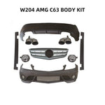 For BENZ W204 AMG C63 BODYKIT 08-10(front bumper +fog lamp+grille+side skirt + rear bumper+exhaust pipe)