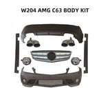For BENZ W204 AMG C63 BODYKIT 08-10(front bumper +fog lamp+grille+side skirt + rear bumper+exhaust pipe)