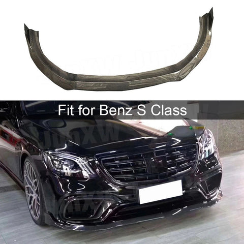 Carbon Fiber Front Bumper Lip Chin Spoiler Car Accessories for Benz S Class W222 S63 S65 AMG 2018 2019 Auto Parts Styling FRP
