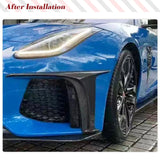 Car Front Bumper Fins Splitters Canards for Jaguar F-type SVR 2016 - 2019 Fog Lamp Covers Splitters Air Vents Carbon Fiber