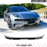 For Geely Zeekr 001 2021-2024 Carbon Fiber Trim Car Front Body Kits Shovel Front Lip Front Bumper Protector