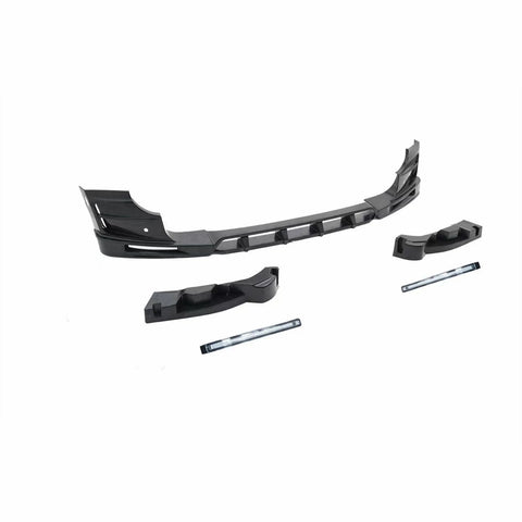 For Land Rover Defender 2020 2021 2022 2023 2024 Gloss Black Front Bumper Spoiler Lip Lower Splitter Blade Kit+Fog Light Lamp