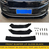 For Volkswagen Passat B8 2015-2022 3PCS Car Front Bumper Lip Body Kit Spoiler Splitter ABS Bumper Canard Bar Guard Auto Chin