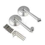 8mm/10mm CNC Motorcycle Silver Rearview Side Mirrors For Off Road Scooters Cruiser Roadster Dirt Bike