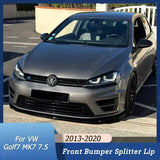 For VW Golf7 MK7 7.5 GTI R GTD GTE R R-Line 2013-2020 Front Bumper Lip Spoiler Splitter Protector Cover Car Body Kits ABS Tuning