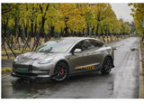 Glossy Black Body Kit With Front Lip Rear Bumper Diffuser Spoiler Side Skirt Aero Kit For Tesla Model 3 2018 2020
