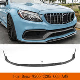 Carbon Fiber Car Front Bumper Lip Spoiler Splitters for Mercedes-Benz C Class W205 C205 C63 AMG Coupe 2 Door 2015 - 2019