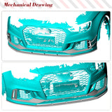 Carbon Fiber Car Front Lip Air Vent Fins Cover Trims Spoiler For Audi RS3 8V 2017 - 2020 Front Body Kits Chin Lower Lip Spoiler