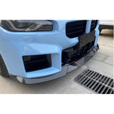 Real Forged Carbon Fiber Front Bumper Lip Spoiler Cup Flaps Body Kit Cover For BMW G87 M2 2022 2023 2024