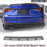 Carbon Fiber Car Rear Diffuser Bumper Protector Spoiler for Lexus IS300 IS350 IS F Base /Sport Sedan 2017-2020 Car Rear Body Kit