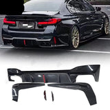 For BMW 5 Series M5 F90 G30 G38 3D style With lights Carbon Fiber Rear Lip Diffuser Back Bumper Spoiler Small body kit