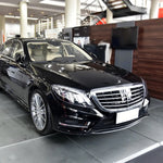 For Mercedes Benz S Class W222 400L 500L 4MATIC Front Bumper Lip Spoiler Splitters Diffuser Chrome Chromium Trim a2228852221